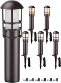 LEONLITE 5CCT Low Voltage Landscape Pathway Lights 3W Landscape Lighting 12-24V LED Bollard Path Lights Wired CRI90+ Aluminum Pathway Lighting for Walkway Yard Garden, ETL, 1800-5000K, Pack of 6