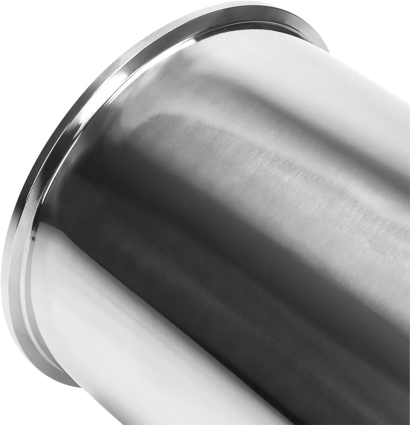 DERNORD Sanitary Spool Tube with Clamp Ends,Stainless Steel 304 Seamless Round Tubing with 8 inch Tri Clamp Ferrule Flange (Tube Length: 12 Inch / 305MM)