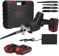 3000RPM/Min Cordless Electric Reciprocating Saw Portable Metal Wood Cutting Machine Tool Variable Speed 2Pcs Battery For DIY Use(2 Battery)