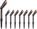 Low Voltage Landscape Lights Kit 8PK Outdoor Spot Lighting 20W 176Lumen Adjustable Spotlights/Floodlight 12V 3000K Warm White Halogen Lights with Connector and Stake
