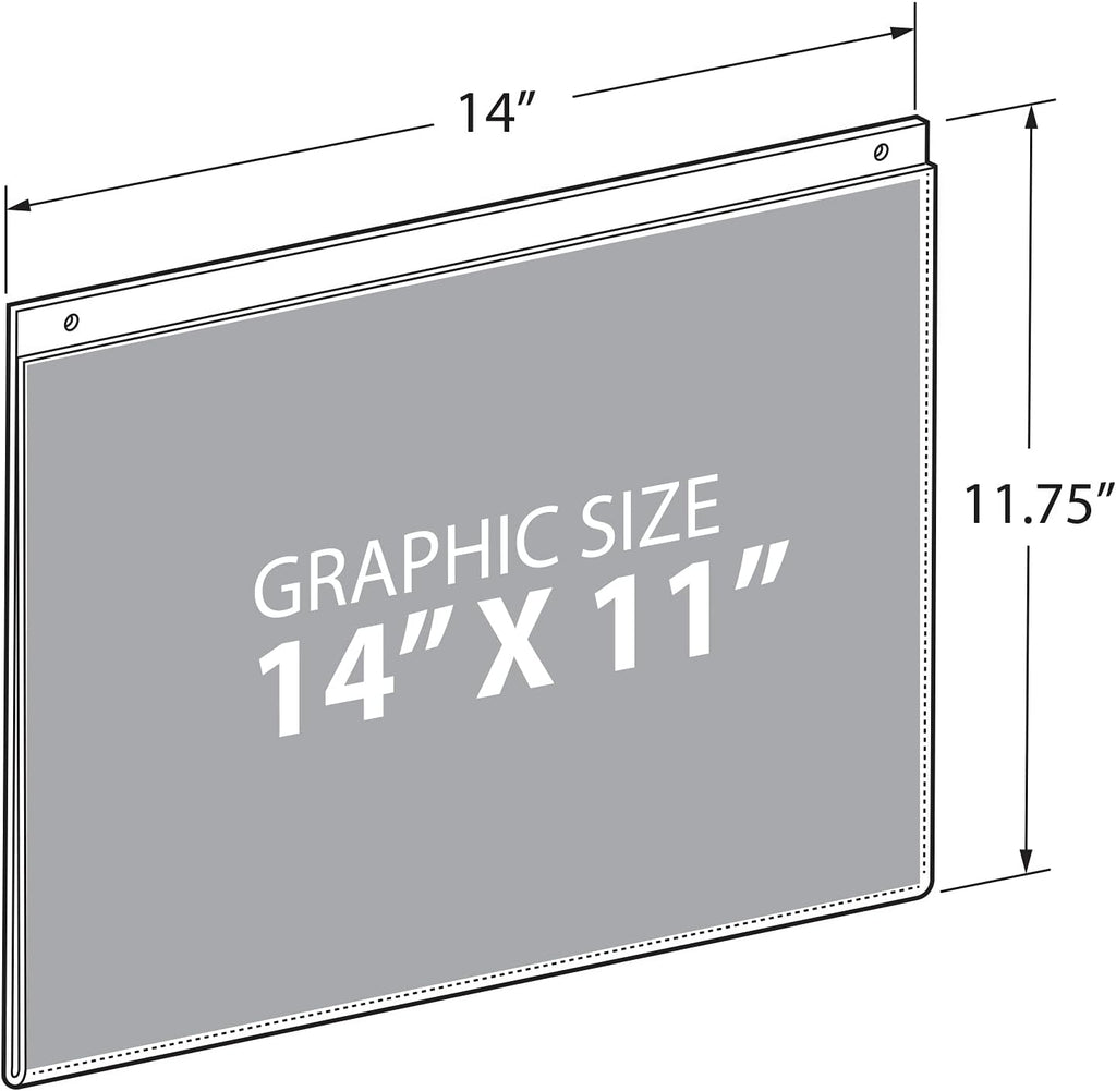 Azar Displays 162711 14-Inch Width by 11-Inch Height Wall U-Frame with Pre-Cut Hanging Holes, 10-Pack