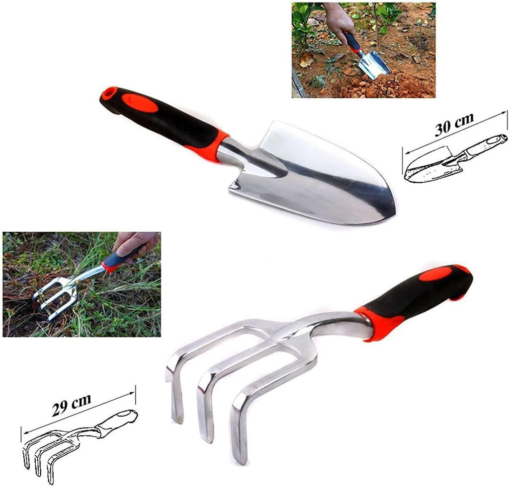 Gardening Tools, 12 Piece Heavy Duty Gardening Tools, Stainless Steel Gardening Hand Tools with Storage Organizer & Ergonomic Handle