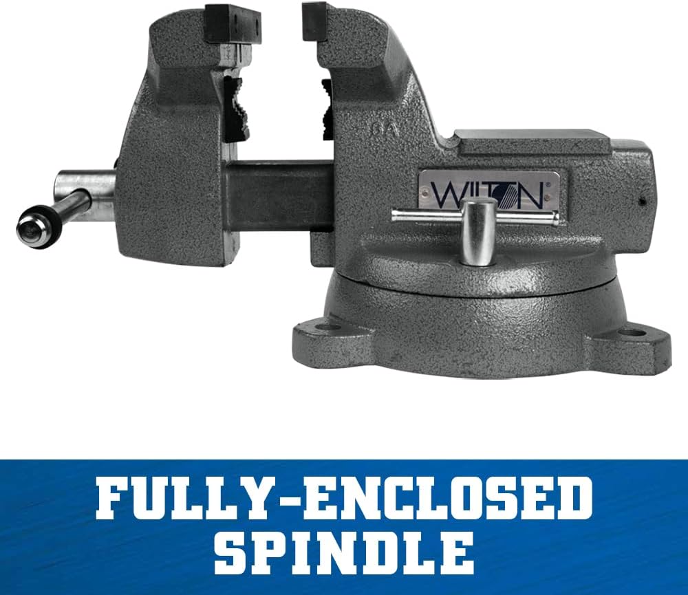 Wilton Mechanics Bench Vise, 6' Jaw Width, 5-3/4' Jaw Opening, 4-1/8' Throat (Model 746)