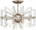 KICHLER Eris 12.75' 4 Light Semi Flush Light with Optical Crystal in Polished Nickel
