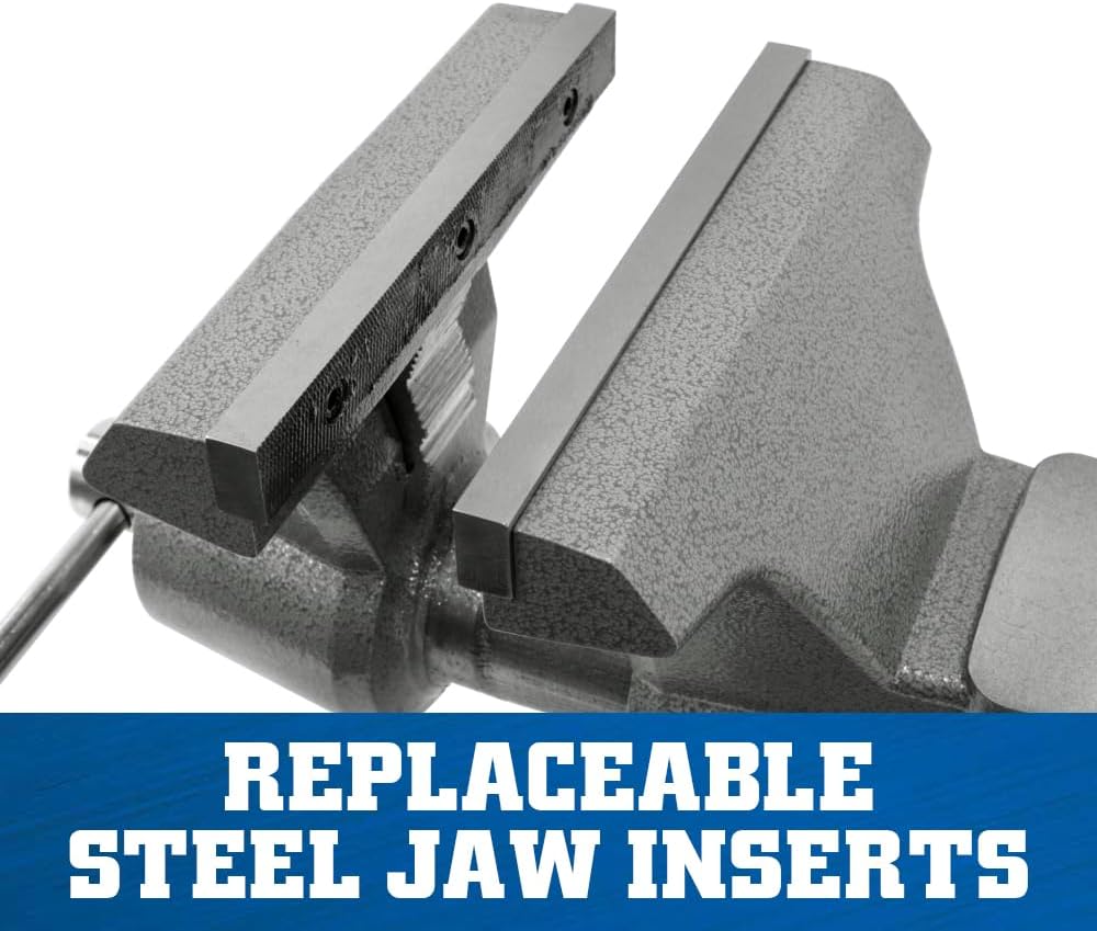 Wilton Mechanics Pro Bench Vise, 10' Jaw (Width-12', Opening-5-1/4') Throat (Model 8100M), Gray