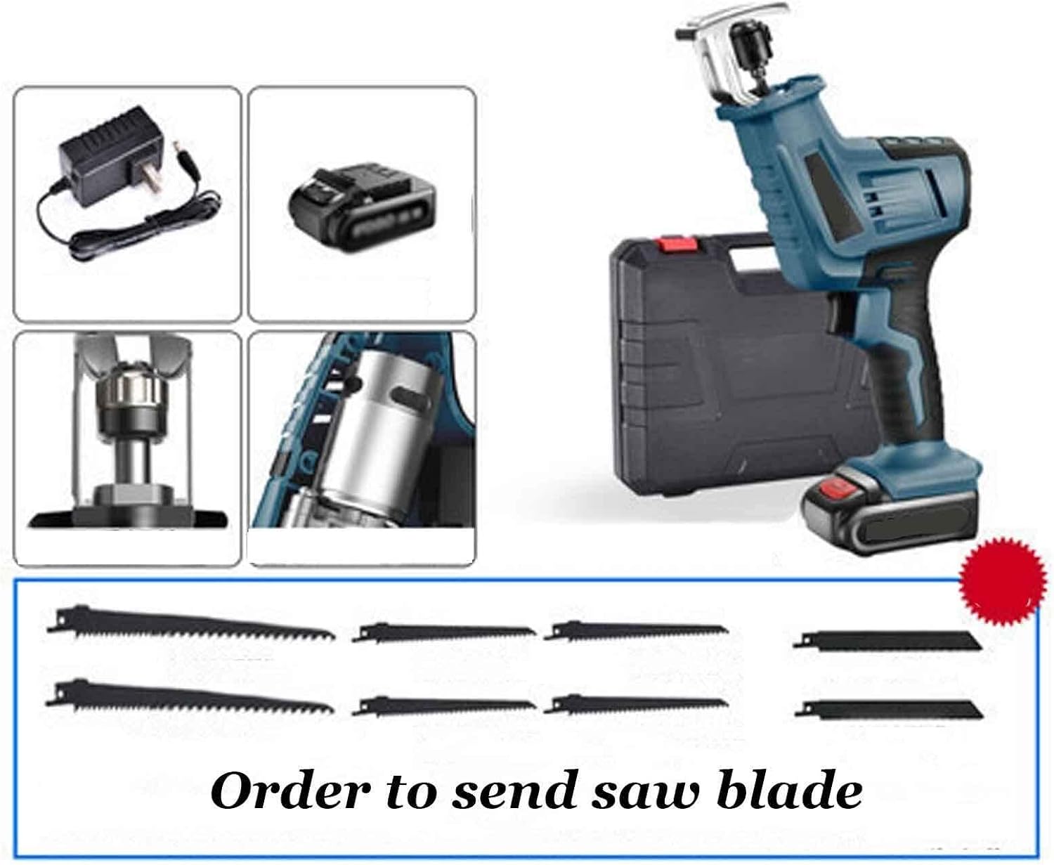 12V Reciprocating Saw Mini Cordless Electric Chain Saw Rechargeable Household Cutting Electric Saw is Light