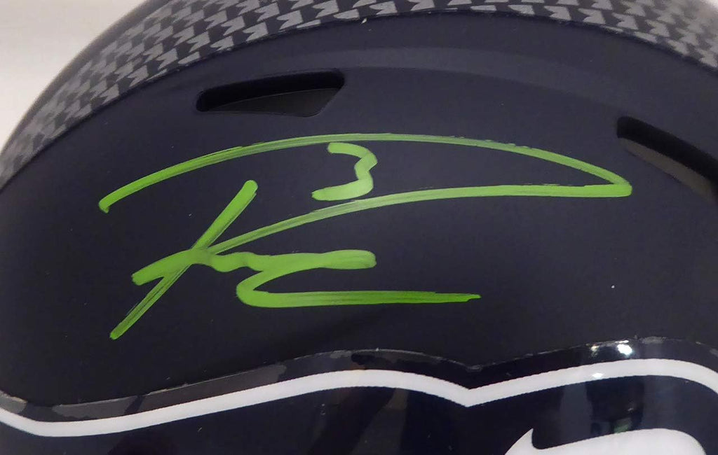Russell Wilson Autographed Seahawks Speed Mini Helmet In Green RW Holo