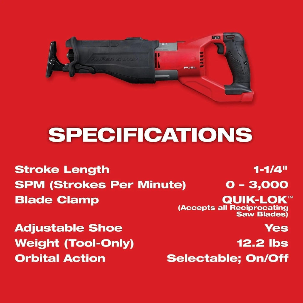 2722-20 for Milwaukee M18 FUEL 18V 1-1/4-Inch Reciprocating Saw - Bare Tool