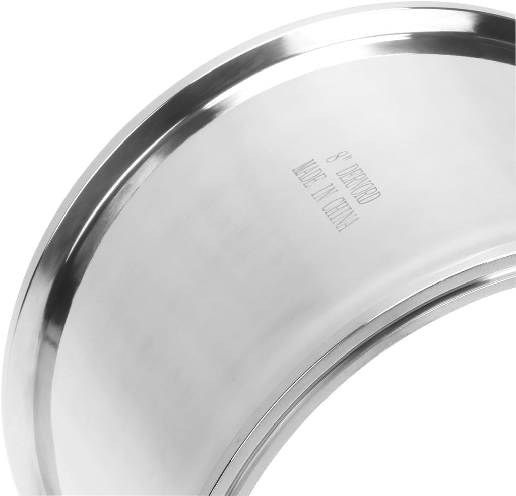 DERNORD Sanitary Spool Tube with Clamp Ends,Stainless Steel 304 Seamless Round Tubing with 8 inch Tri Clamp Ferrule Flange (Tube Length: 6 Inch / 152MM)