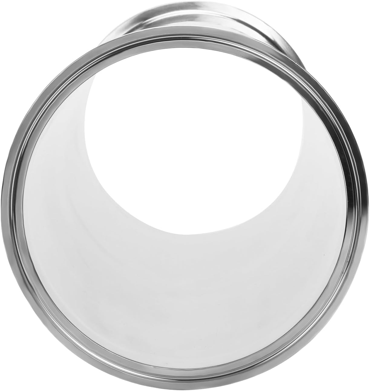 DERNORD Sanitary Spool Tube with Clamp Ends,Stainless Steel 304 Seamless Round Tubing with 6 inch Tri Clamp Ferrule Flange (Tube Length: 18 Inch / 458MM)