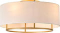 20' Golden Boho Caged Linen Low Profile Ceiling Fan with Remote, 6 Speeds