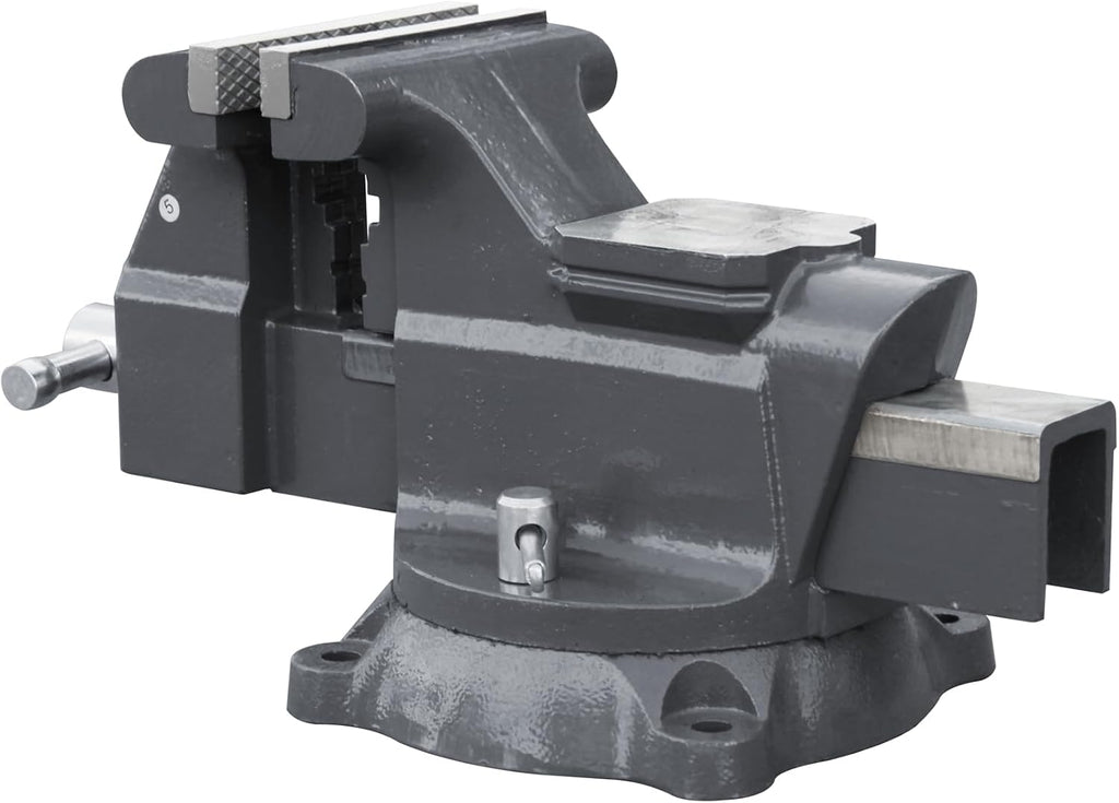 KAKA INDUSTRIAL Bench Vises 6 Inch Jaw Width, 6 Inch Jaw Opening Homeowner's Vise, Swivel Base Heavy Duty, for Drilling, Pipe Cutting, Woodworking AVS-150