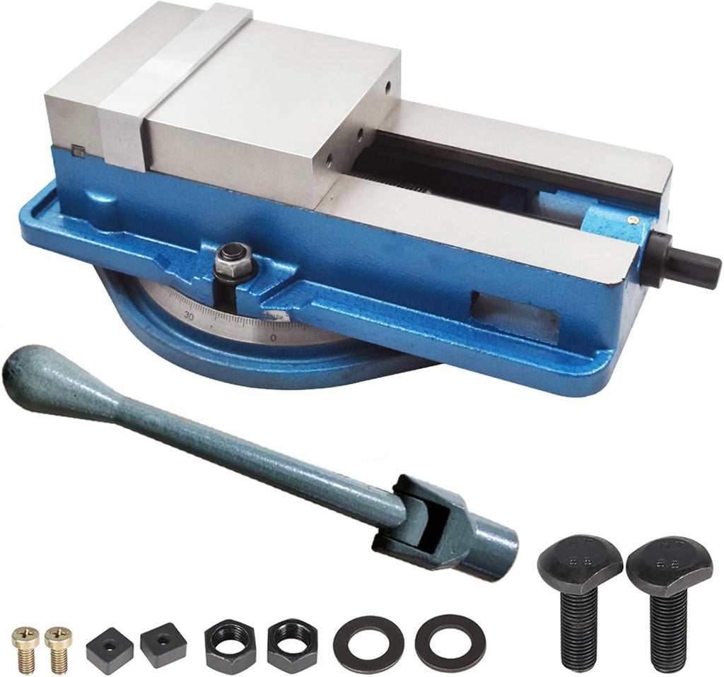 findmall 6 x 7-1/2' Accuracy Mill Vise Lengthen W/Swivel Base for Milling Shaping and Drilling Machines