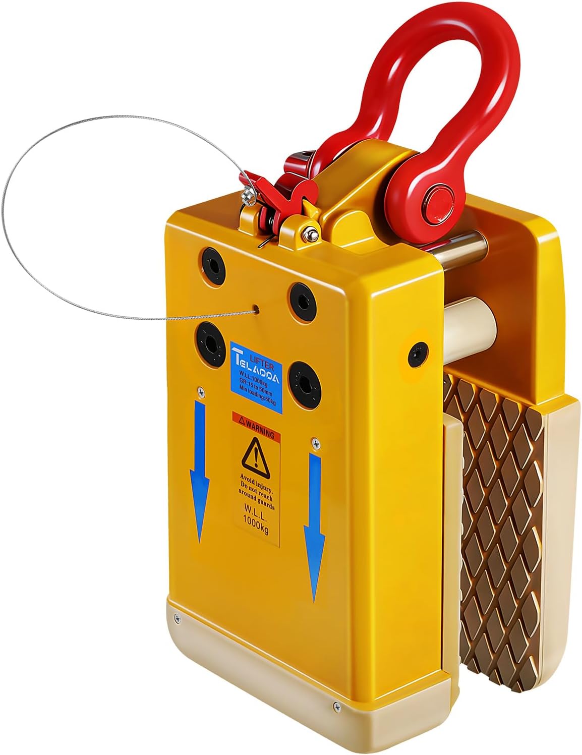 2200LBS Stone Miter Clamp, Heavy Duty Stone Lifting Clamps (0.39-1.97'') in Opening Range, Stone Slab Clamp with Soft Rubber Jaws, Granite Marble Lifting Tool Slab Lifter, 15-50mm