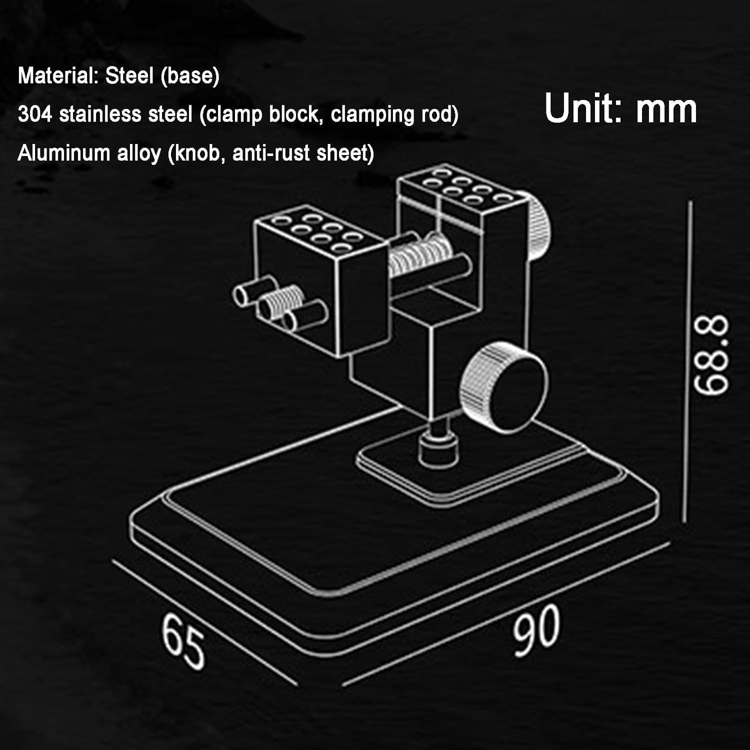 Heavy Duty Mini Bench Vice Clamp, Directional Tabletop Vise, 90° Bend Design, Includes 8 Stainless Steel Pins, for Action Figure, DIY, Jewelry, Watch