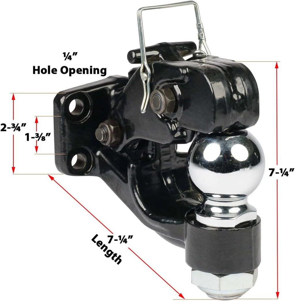 Mytee Products MOUNTING Pintle Hitch KIT MOUNTING Plate W/8TON Pintle Hitch 2-5/16IN Ball for Trailer