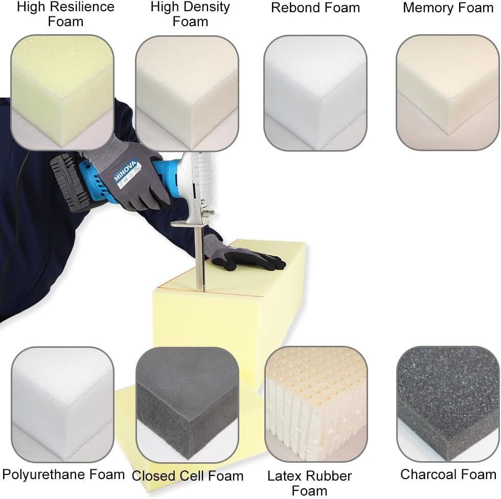 Brushless Foam Rubber Cutter 8' Kit, Cutting of All Densities of Rubber, upholstery foam cushion & Flexible Plastic Foam, Heavy-Duty Cutting Tool (Cordless/Corded)