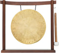 10'-12' Gongs on Woodsonic Stand - Includes Gong, Mallet, & Stand/Easy to Play Traditional Chinese Gong/Easy to Assemble Stylish Wood/Great for Small Spaces