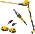 Alloyman 2-in-1 Telescopic Cordless Pole Hedge Trimmer 16-Inch and Pole Saw 8.6-Inch,with 2 Packs 4.0Ah Batteries & Charger,for Tree Trimming and Shrubs Pruning