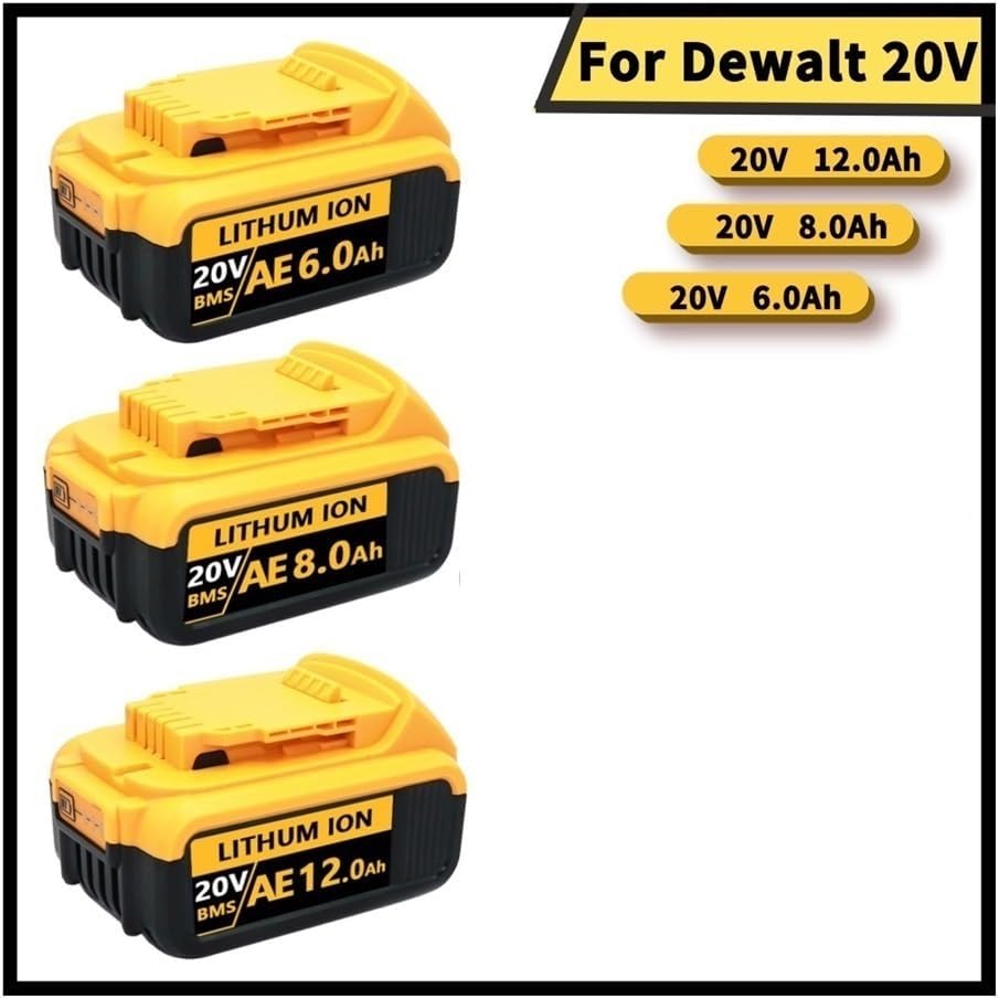 20V Replacement Lithium-Ion Battery Compatible With Dewalt DCB200 DCB206 DCB207 DCB204 Cordless Power Reciprocating Saw Drill Nail Gun Tool Packs(8Ah 4pcs)