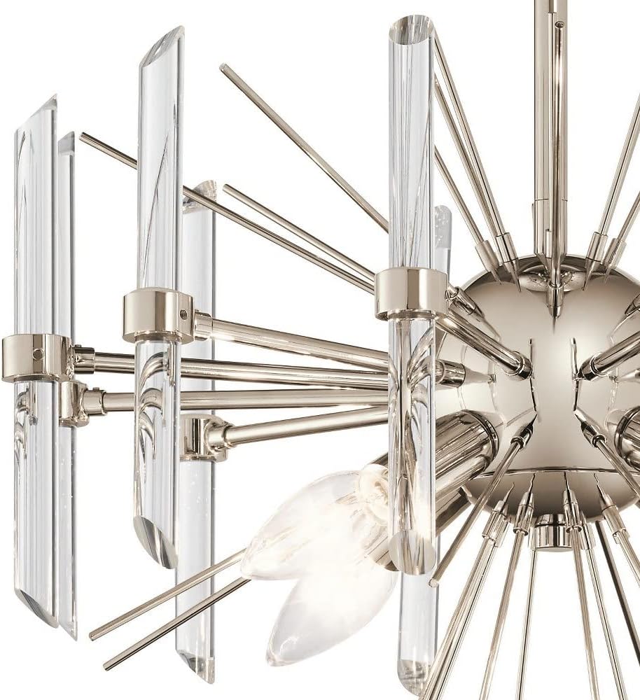 KICHLER Eris 12.75' 4 Light Semi Flush Light with Optical Crystal in Polished Nickel
