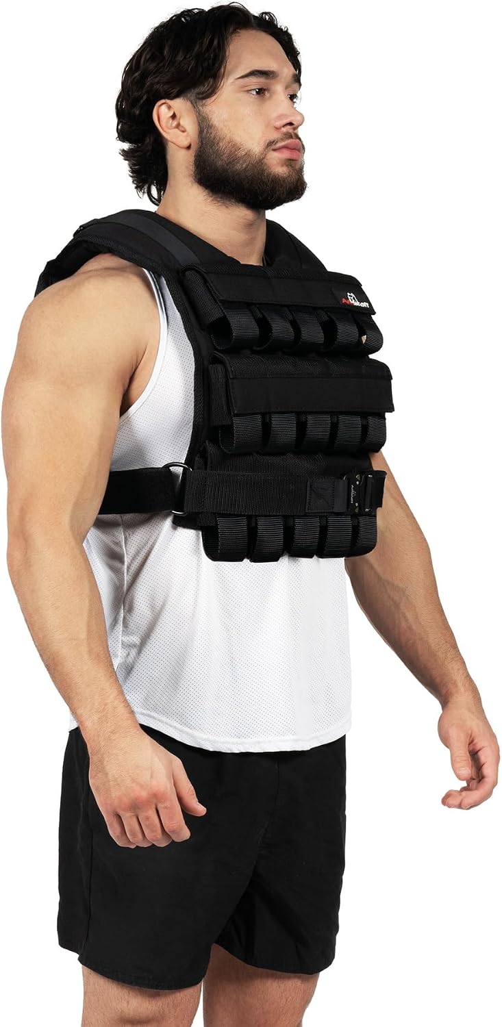 Amstaff Adjustable Weighted Vest with Iron Blocks - Weight Vests for Men & Women - Versatile Wearable Weighted Vest for Fitness Workouts, Strength and Endurance Training, Running, Crossfit