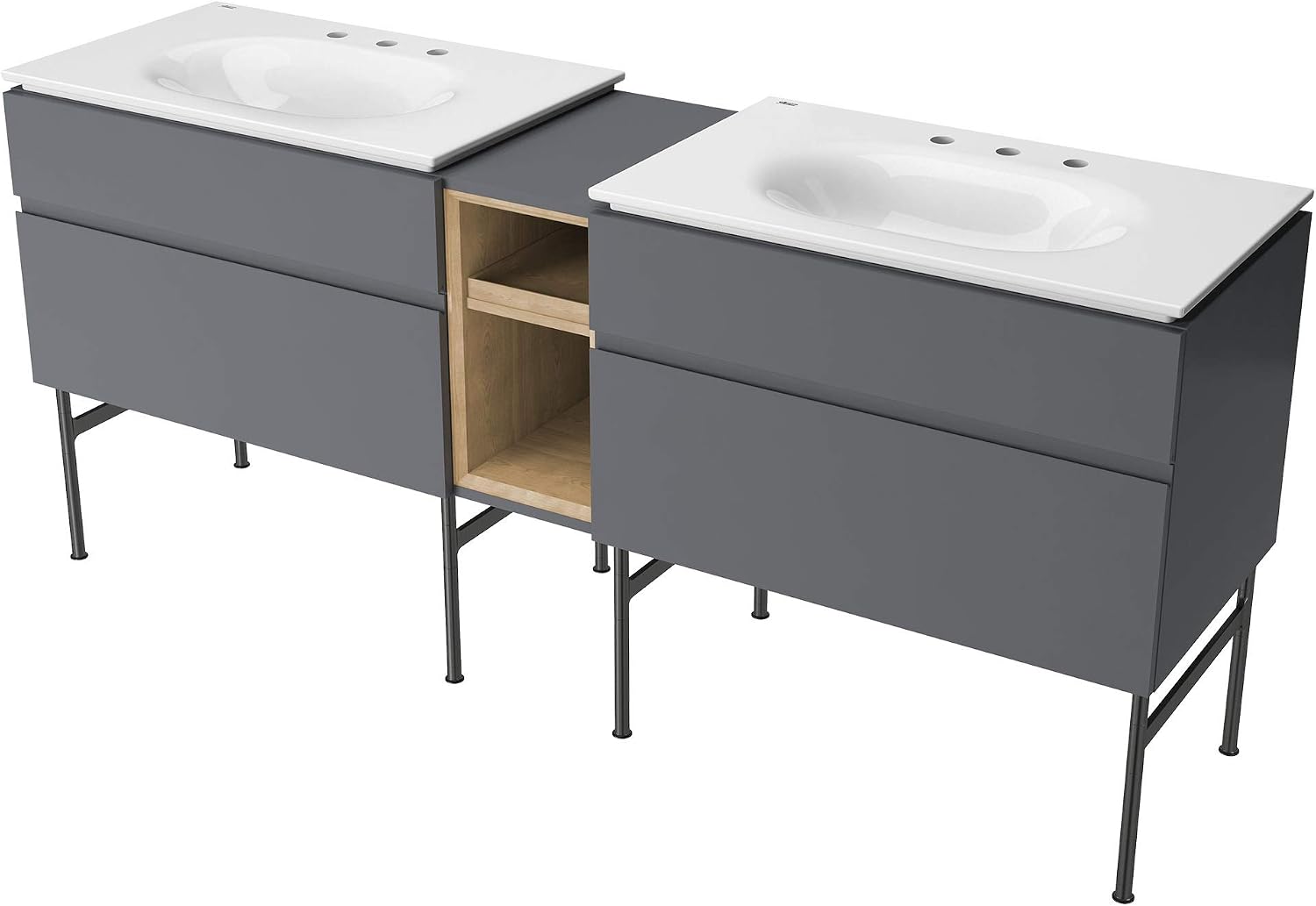 American Standard 1298008.020 Studio S 33 in. Vanity Top Sink – 8 in. Centers, White