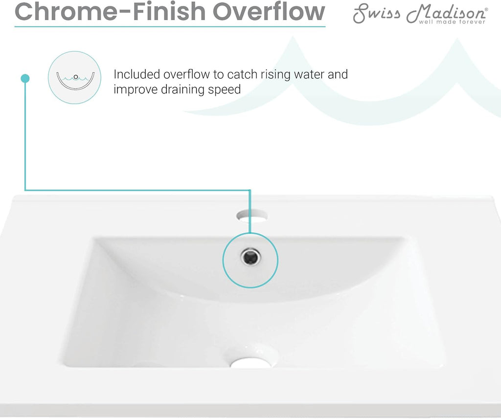 30' Ceramic Vanity Sink Top