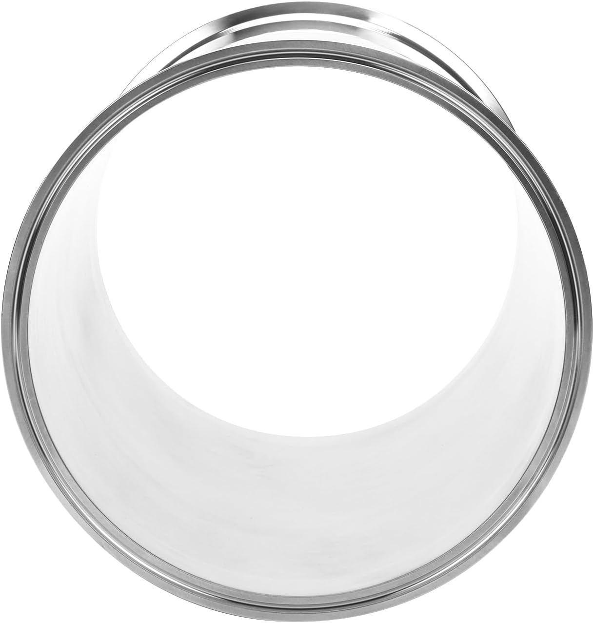 DERNORD Sanitary Spool Tube with Clamp Ends,Stainless Steel 304 Seamless Round Tubing with 8 inch Tri Clamp Ferrule Flange (Tube Length: 12 Inch / 305MM)