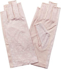 Women's Cotton dot Fingerless Half Finger anti-Skid Sun Protection Printing thin Short Driving Gloves