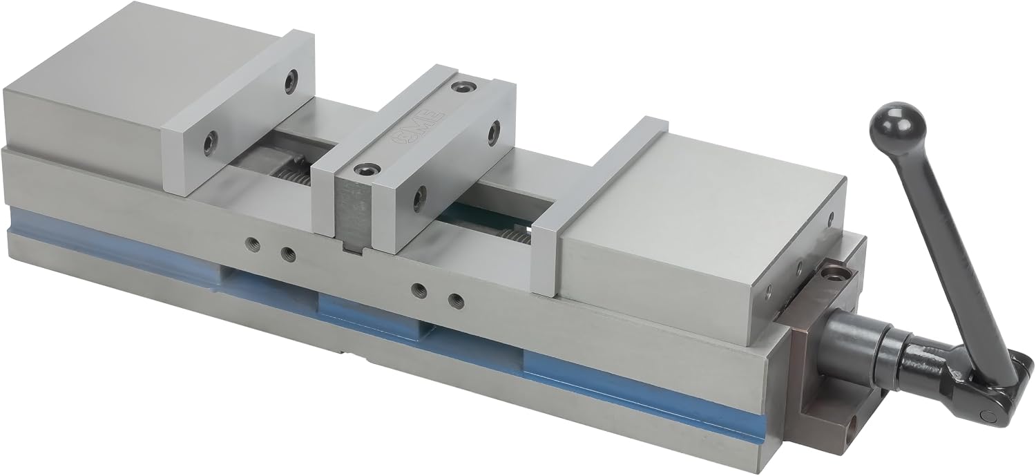CME Double-Station Milling-Machine Vise, 3 1/2' Capacity, 6 1/4' Jaw Width, Workholding for simultaneous milling operations