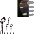 LEONLITE 4-Pack Low Voltage LED Landscape Spotlight, Aluminum, ETL Listed, IP65 Waterproof, 3000K Warm White Bundle 4-Pack 5CCT LED Paver Light 4x8 Inch for Paver, 12-24V Low Voltage, Waterproof IP67