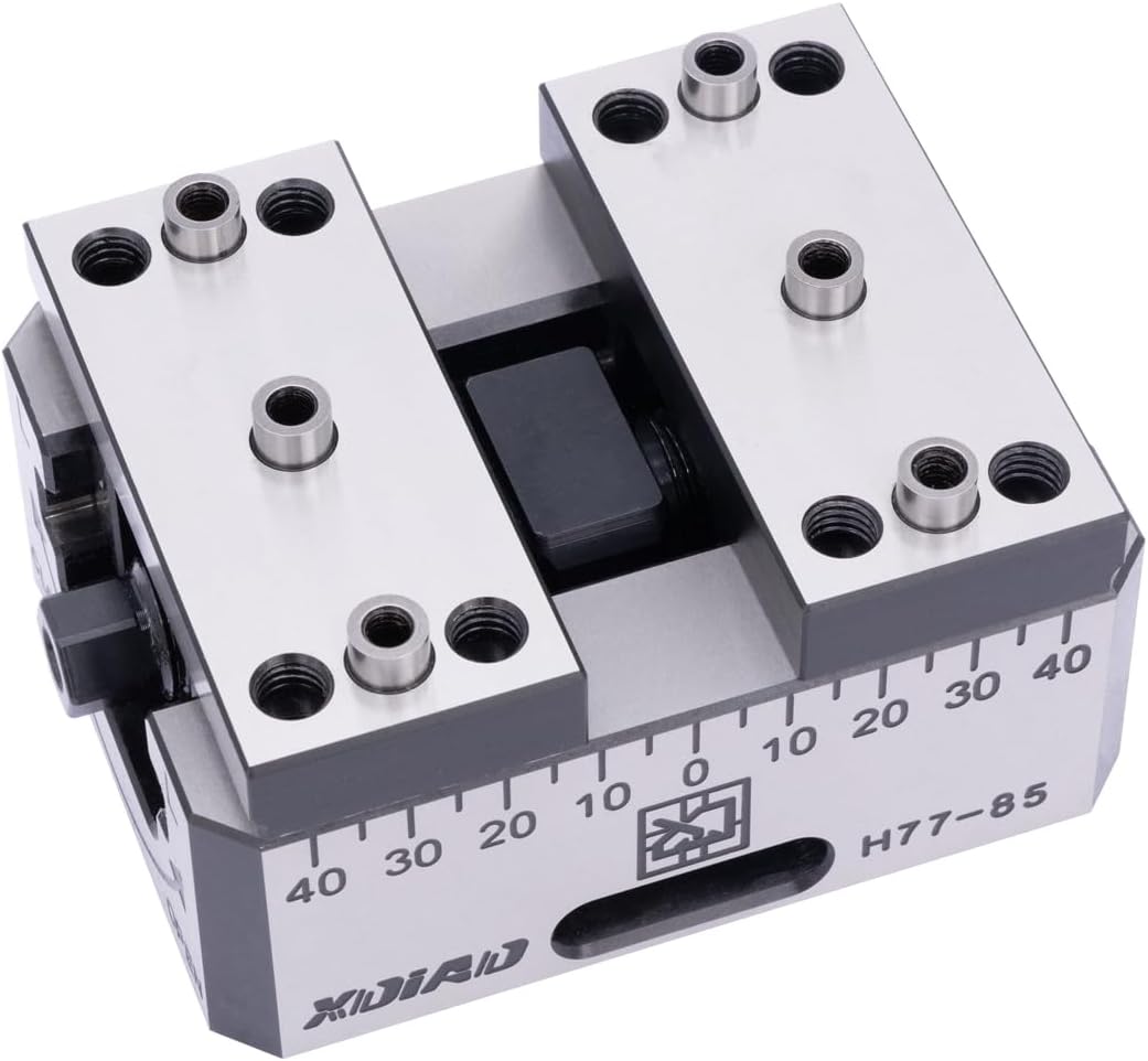 4 Inch (H77-L35) CNC Self Centering Vise, With an opening of 1.3 Inch, can be added with jaws for clamping according to the workpiece.