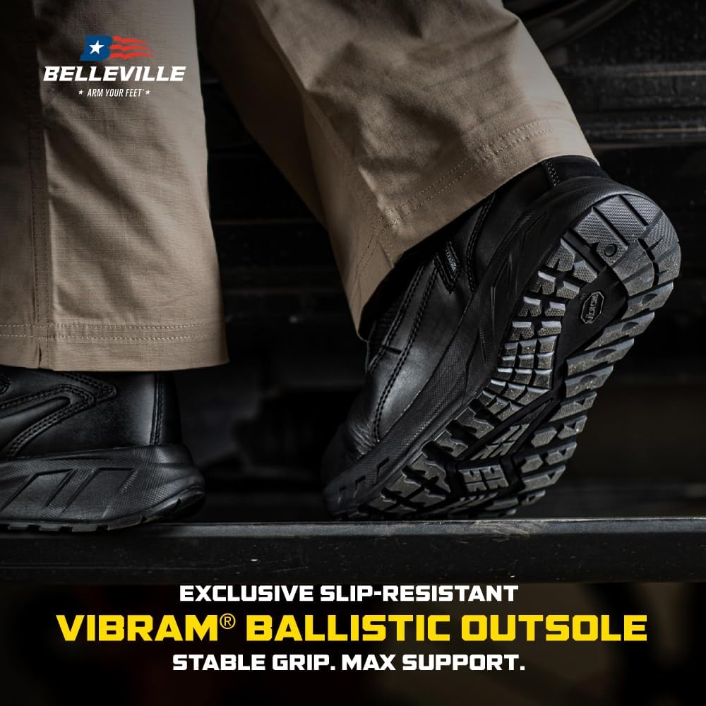 Belleville MAXX 6Z & 8Z Tactical Boots - Shock-Absorbing Midsole for Motorcycle Shoes - Slip-Resistant Vibram Outsole for Police Boots - All-Terrain Durability for Tactical Shoes