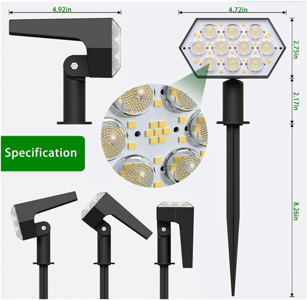 Solar Spot Lights Outdoor,92 LED 3 Modes Solar Landscape Spotlights,Solar Powered Security Lights IP65 Waterproof Wall Lights for Walkway Yard Garden Driveway,warm light,4 pcs (Warm Light 8 pcs)