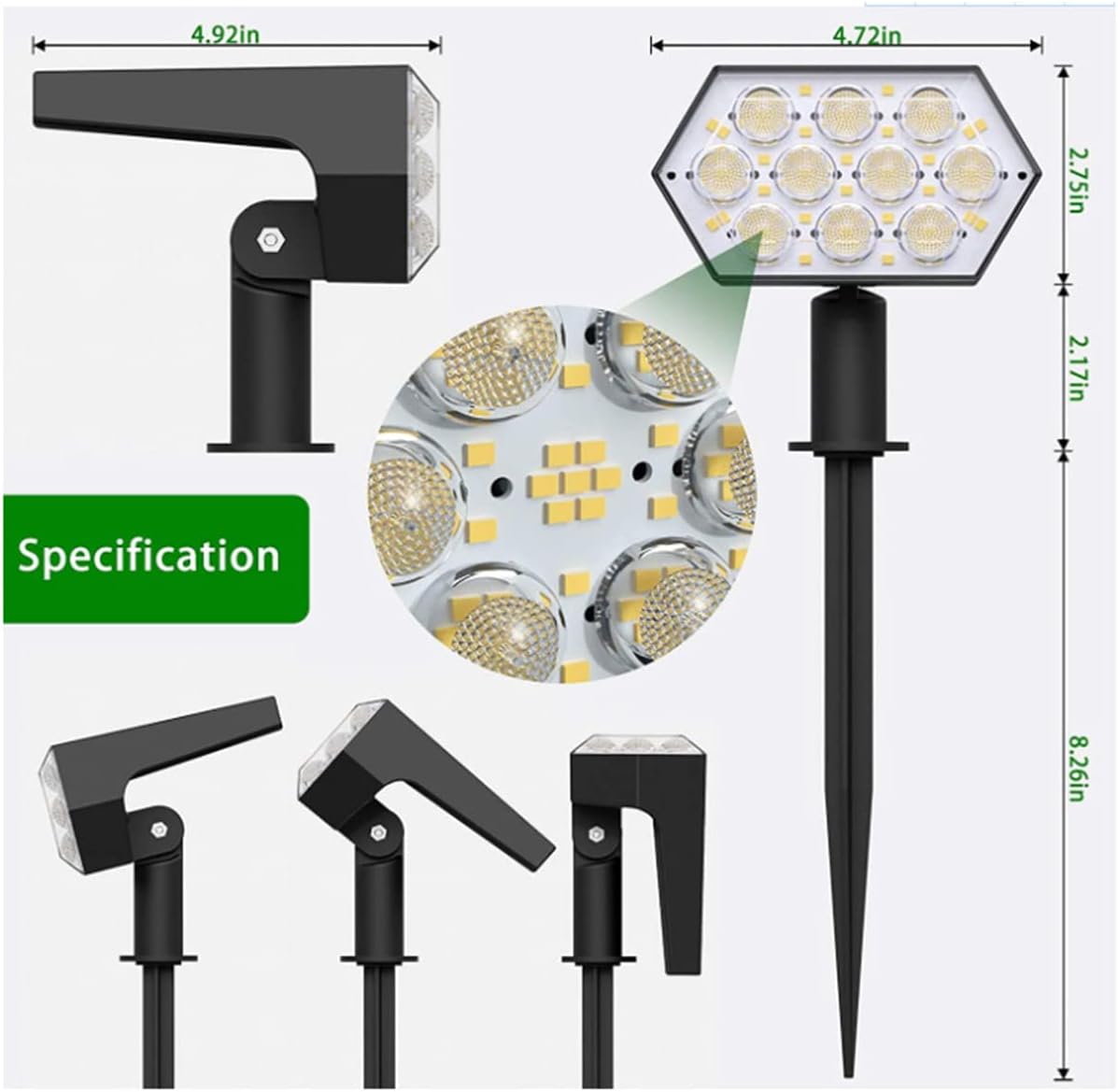 Solar Spot Lights Outdoor,92 LED 3 Modes Solar Landscape Spotlights,Solar Powered Security Lights IP65 Waterproof Wall Lights for Walkway Yard Garden Driveway,warm light,4 pcs (Warm Light 8 pcs)