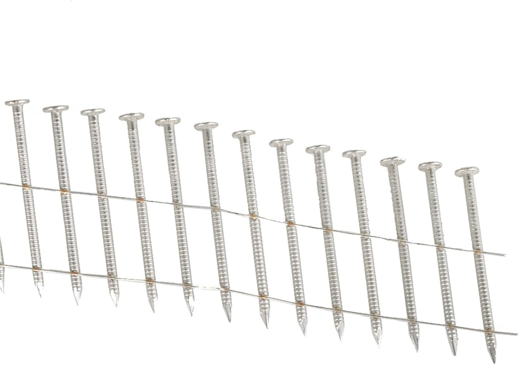 3600 Count 2-1/2 Inch Stainless Coil Siding Nails 15 Degree Coils, Small Cap Coil Nail, Cap Warp 5.8-6mm 0.09 Inch Ring Shank for Cement Board Siding or Fencing Applications