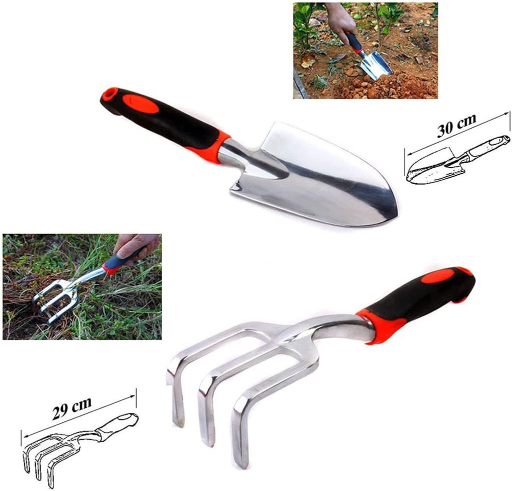 Gardening Tools, 12 Piece Heavy Duty Gardening Tools, Stainless Steel Gardening Hand Tools with Storage Organizer & Ergonomic Handle Gardening Gifts for Women Men