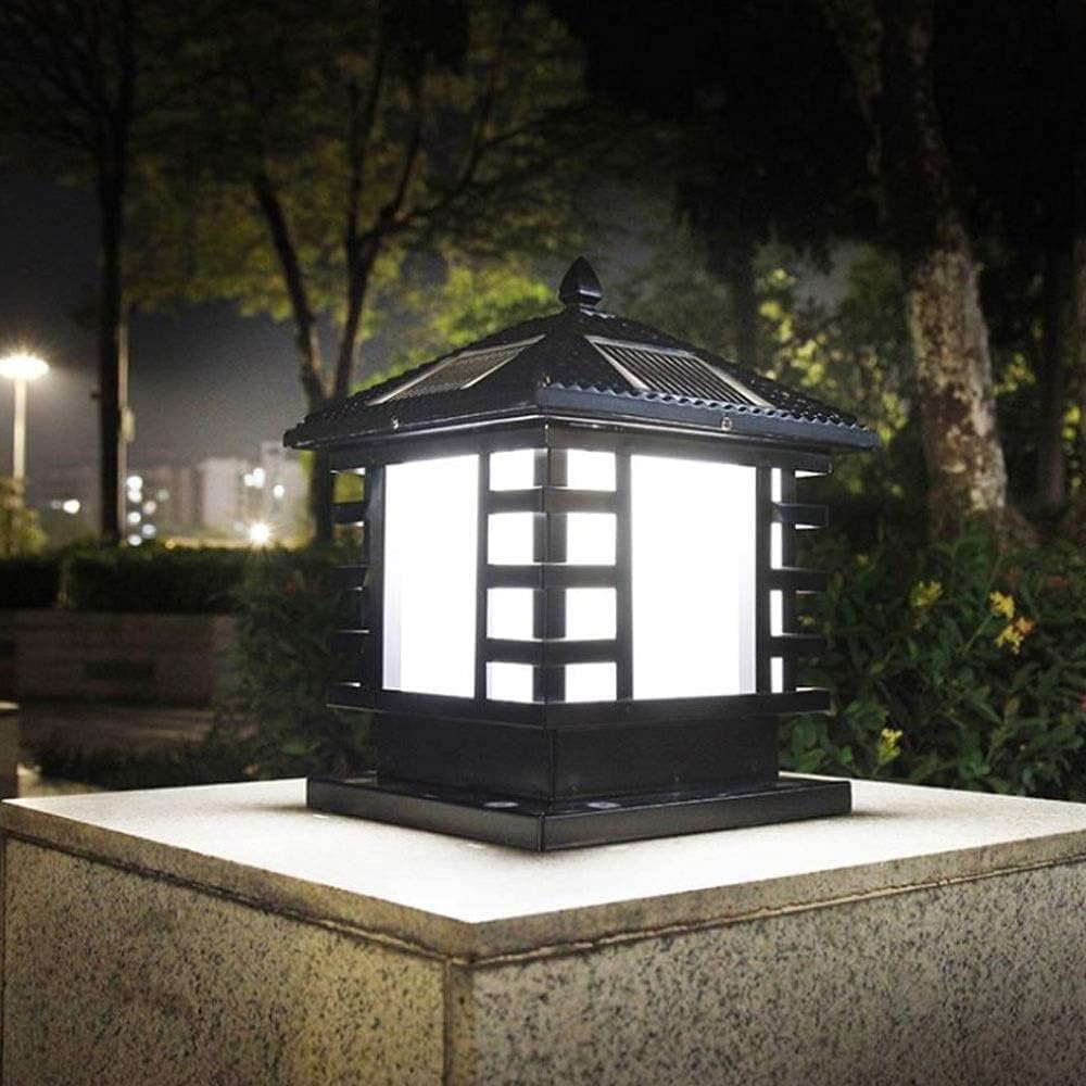 Solar Lantern Outdoor Lights,Garden Post Light Solar Column Head Light Waterproof Fence Outdoor Lamp Gate Post Light Garden Villa Yard Gate Light Solar Column Lamp Outdoor Courtyard Home