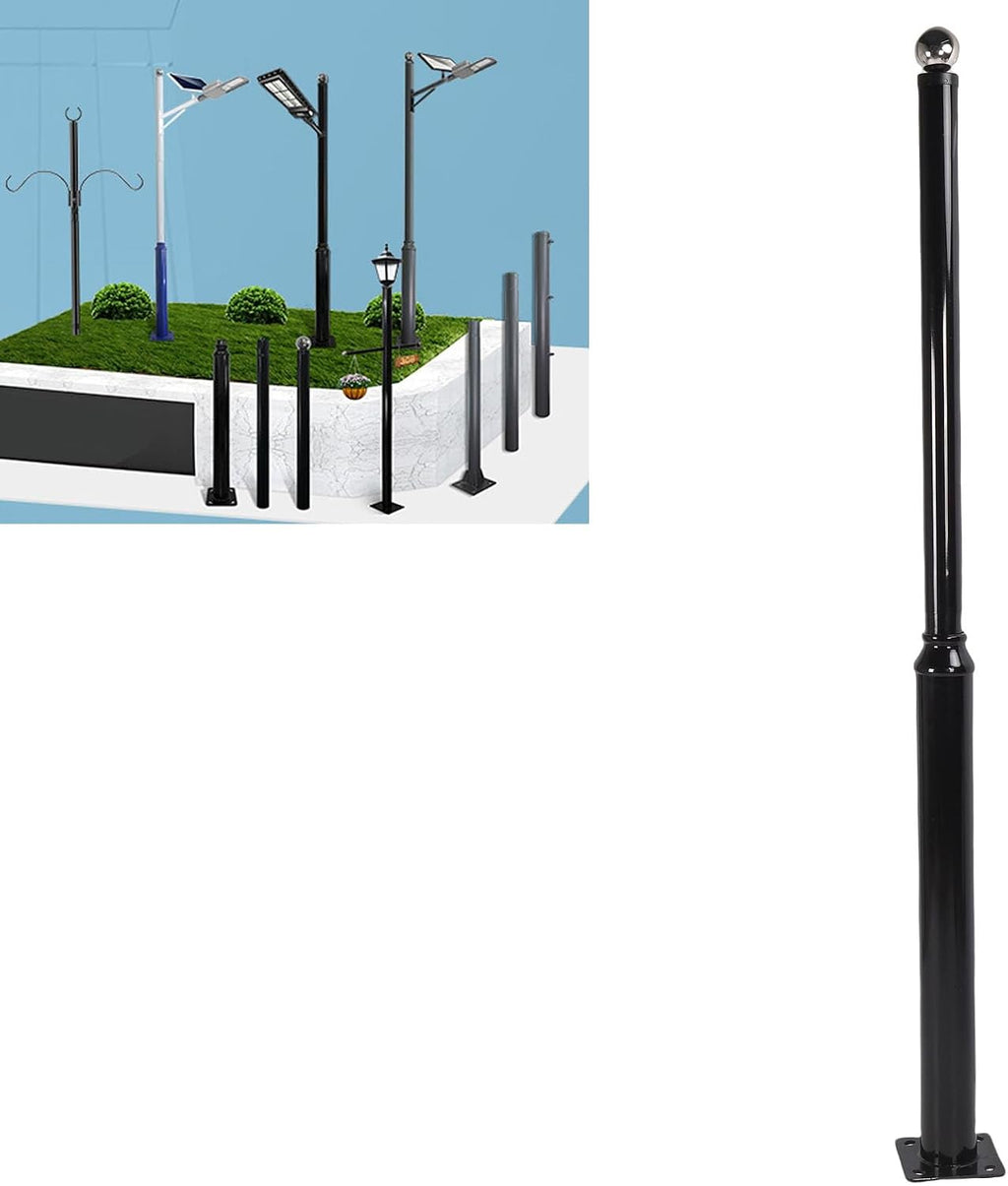 Street Illumination Pole 16ft | Q235 Steel Weatherproof Side Mounted Post for Parking Lots/Basketball Courts/Residential Areas | Sturdy Galvanized Outdoor Lamp Pole
