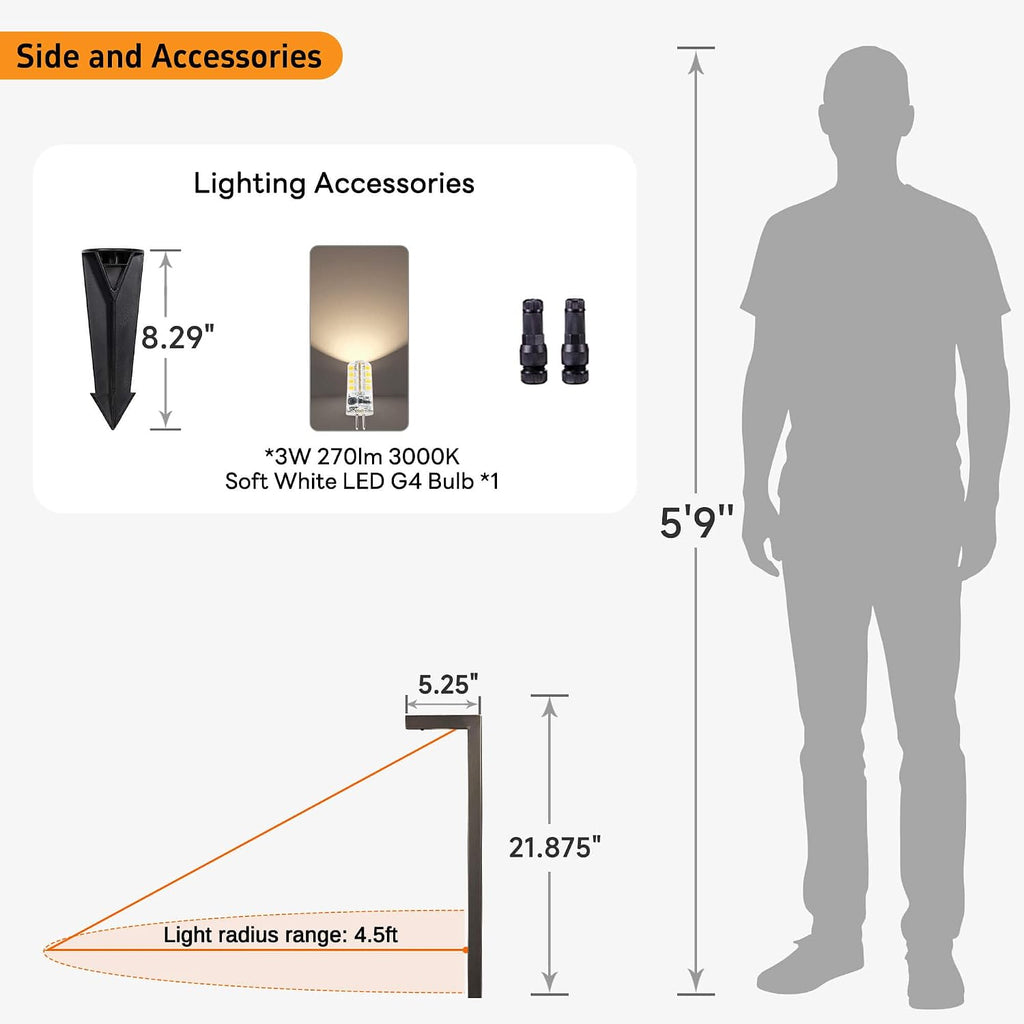 Gardenreet Brass Hardwired Landscape Path Lights, 12V Low Voltage Pathway Light IP65 Waterproof, Outdoor Walkway Lighting Wired, LED Bronze for Patio Lawn with 3W 3000K Soft White G4 Bulb (4 Pack)