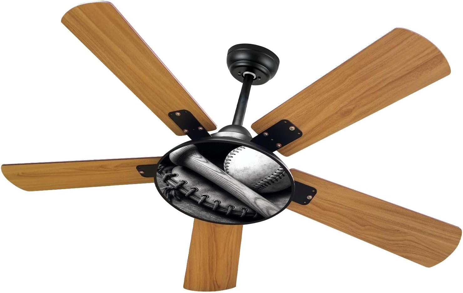 Modern Ceiling Fans with Lights Remote, Old Baseball Bat 42 Inch Ceiling Fan for Bedroom Living Room Farmhouse, 6 Speed Reversible Quiet Motor