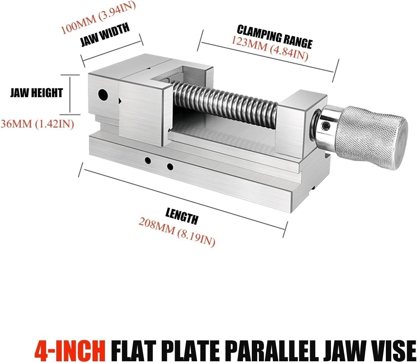 High Precision Bench Vise 0.003mm Multi-purpose with Comfort Handle for Woodworking and Metalworking, Durable for Professional and DIY Use(4inch)