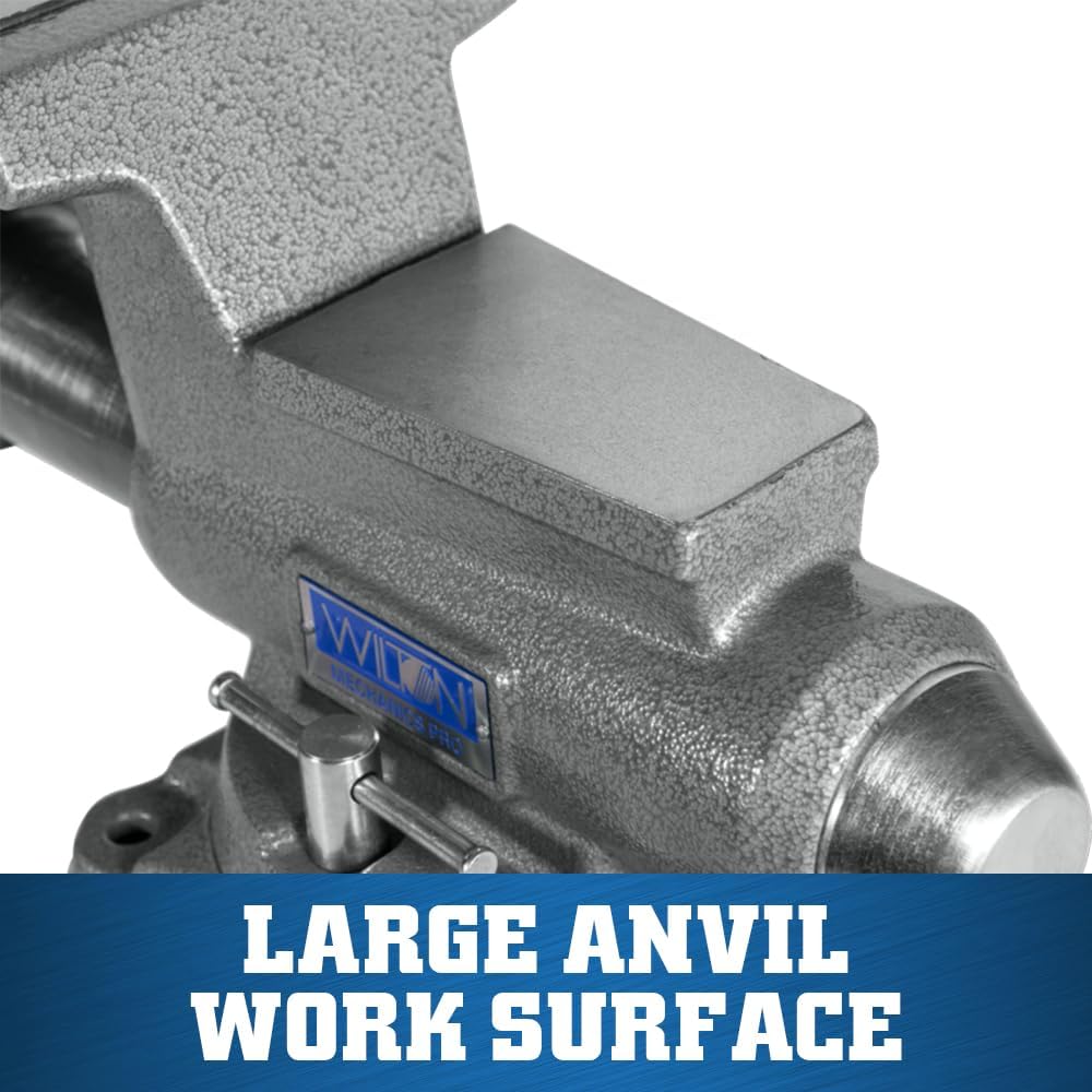 Wilton Mechanics Pro Bench Vise, 6-1/2' Jaw Width, 6' Jaw Opening, 4-3/8' Throat (Model 865M)