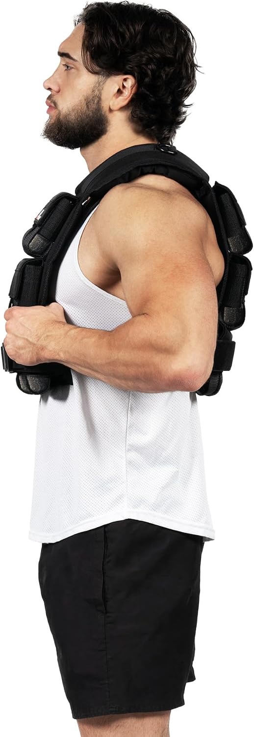 Amstaff Adjustable Weighted Vest with Iron Blocks - Weight Vests for Men & Women - Versatile Wearable Weighted Vest for Fitness Workouts, Strength and Endurance Training, Running, Crossfit