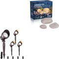 LEONLITE 4-Pack Low Voltage LED Landscape Spotlight, Aluminum, ETL Listed, IP65 Waterproof, 3000K Warm White Bundle 3Pcs 5CCT LED Low Voltage Pebble Shape Lights Outdoor, 12-24V AC/DC, IP68 Waterproof