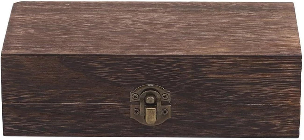 1Pc Retro Wooden Jewelry Box Organizer with Lid Desktop Natural Wood Clamshell Storage Case Handmade Craft Box Originality
