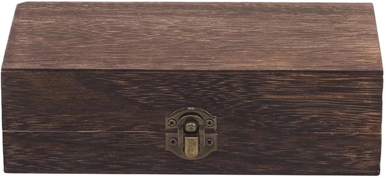 1Pc Retro Wooden Jewelry Box Organizer with Lid Desktop Natural Wood Clamshell Storage Case Handmade Craft Box Originality