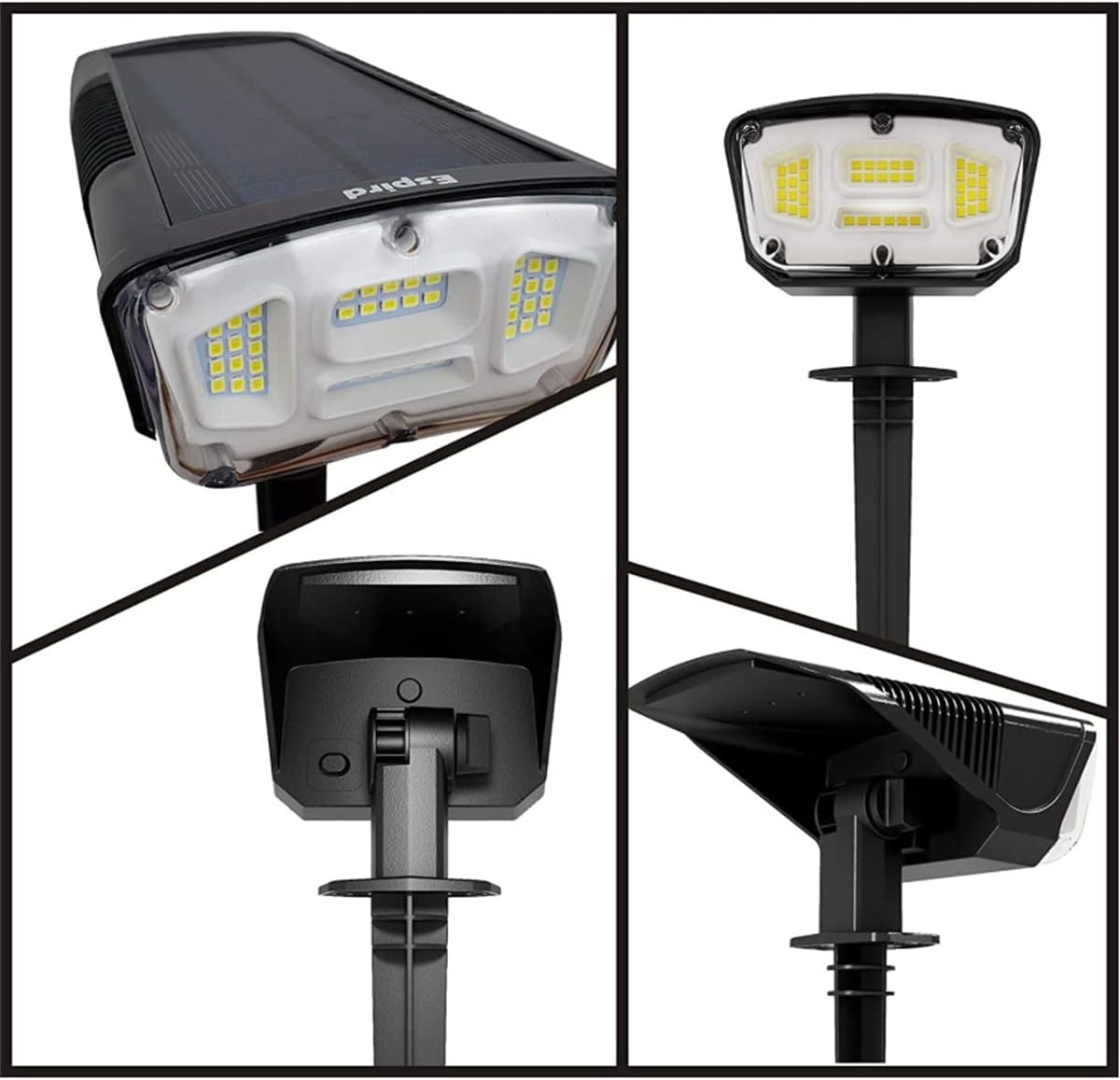 Solar Lights Outdoor Garden,IP67 Waterproof 52LED Solar Spot Lights Outdoor 3Mode Solar Outdoor Lights 2 in 1 Solar Landscape Spotlights/Wall Lights Decorative for Pathway Yard Patio,2 pcs