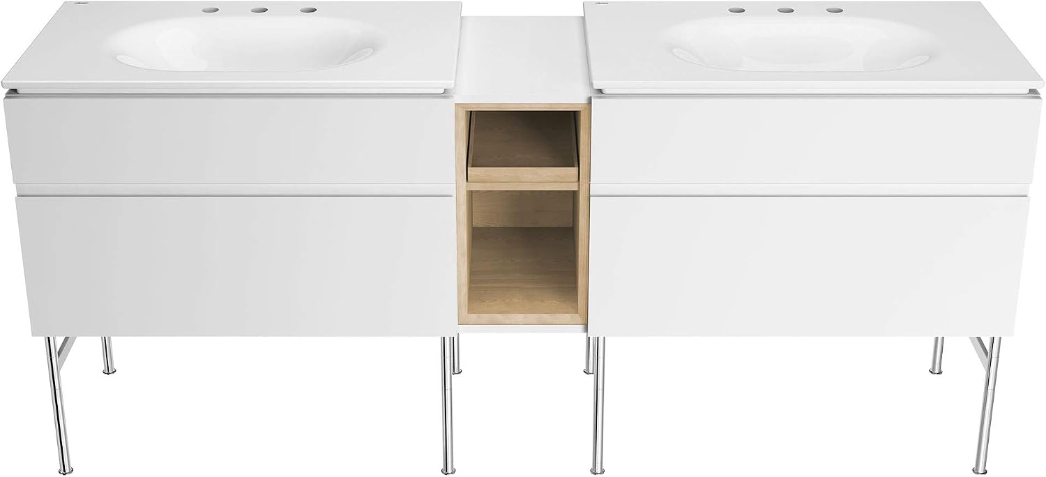 American Standard 1298008.020 Studio S 33 in. Vanity Top Sink – 8 in. Centers, White